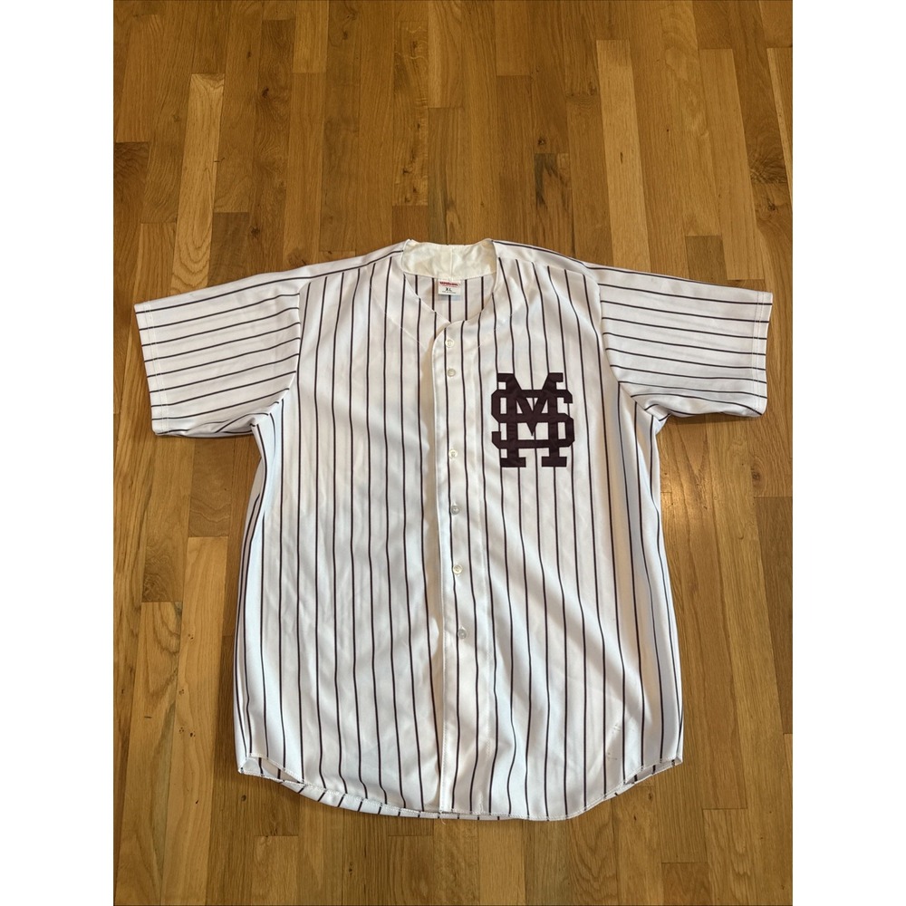 Vintage 90s Mississippi State Bulldogs Baseball Jersey Wilson USA Made XL MSU